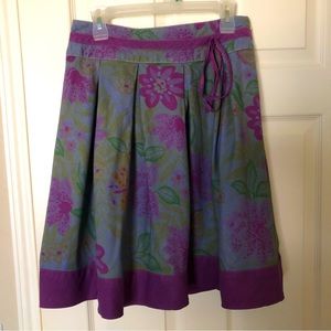 Vintage BILL BLASS Linen Box Pleat Skirt with Bow